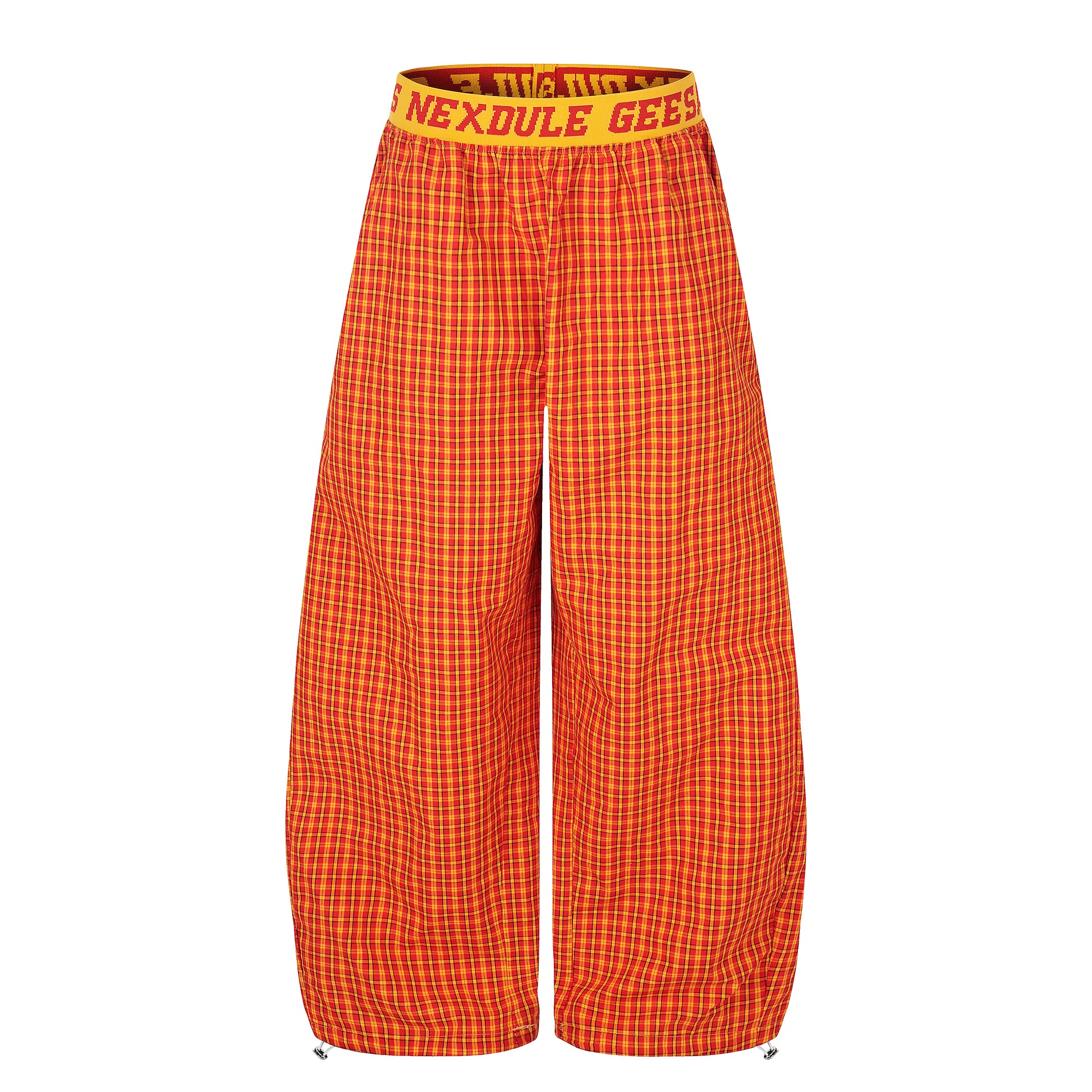 Plaid Drop Wide Leg Pants Red Side