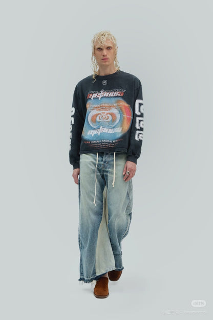 Divinity Paper Garden Long-Sleeve Tee - Faded Black