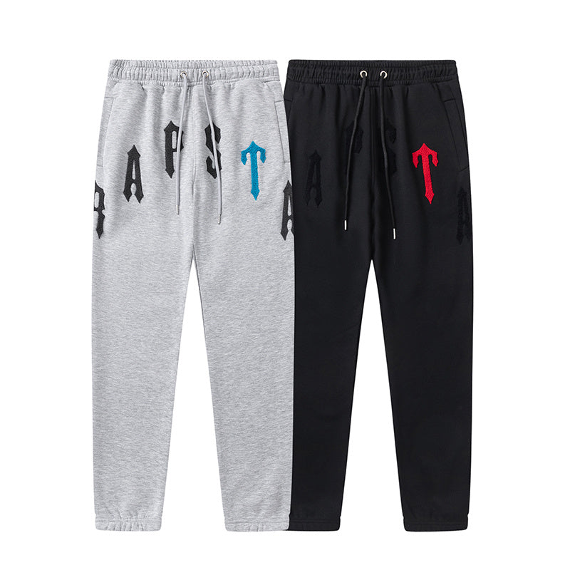 Trapstar black hoodie and joggers tracksuit set with red graphic lettering - view 3