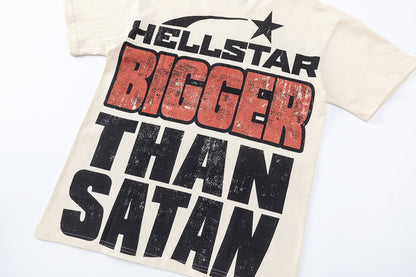 Graphic Print Tee Hellstar Oversized Streetwear Casual Summer Cotton T-Shirt | Solar Hex