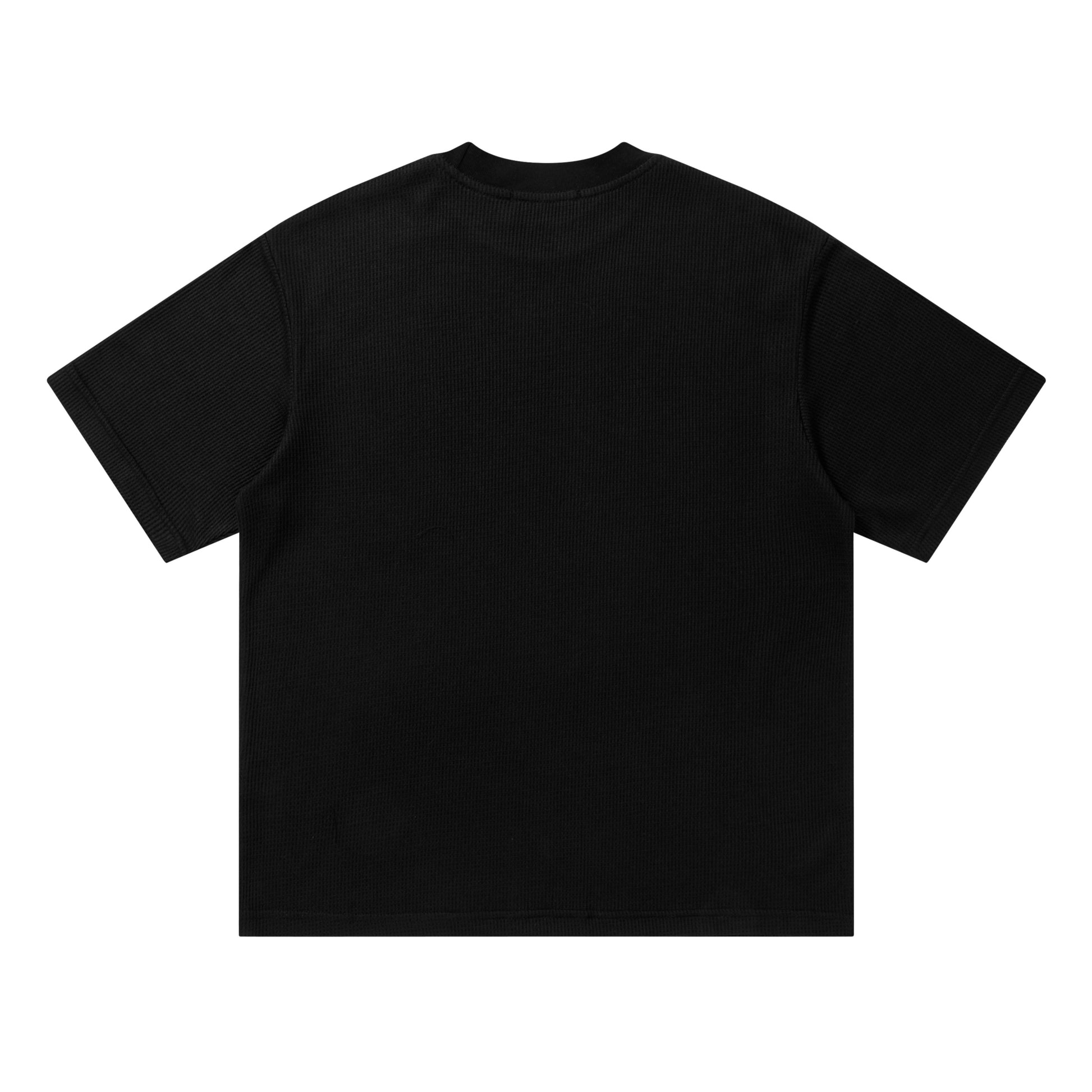 Black Suspend waffle tee back view