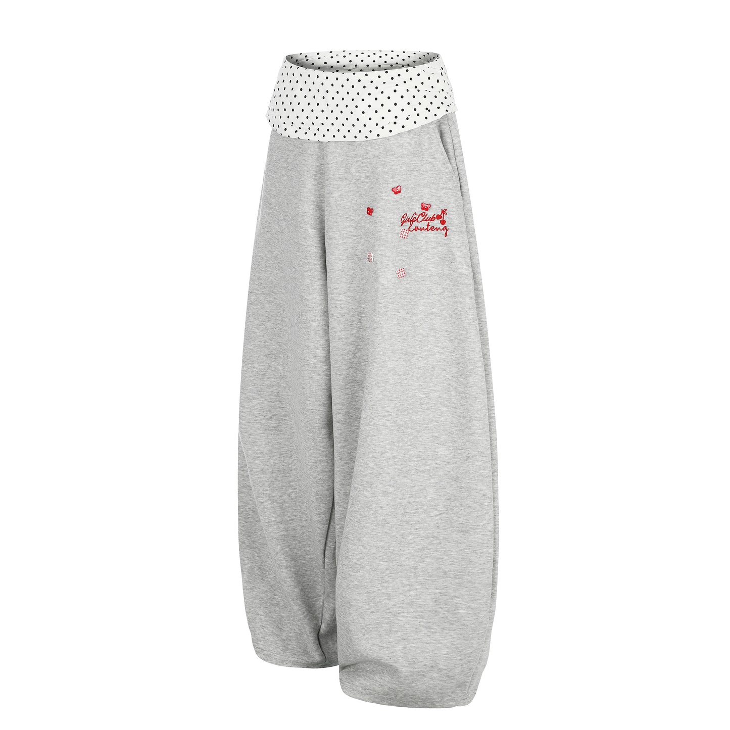 Women's Girls Club Conteng Balloon Wide Leg Sweatpants - Grey Side View