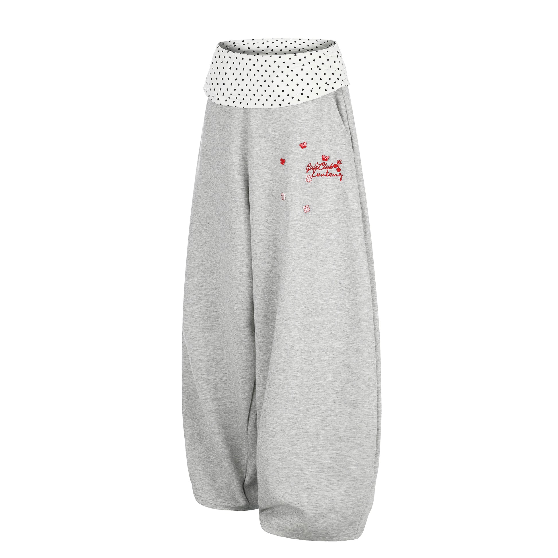 Women's Girls Club Conteng Balloon Wide Leg Sweatpants - Grey Side View
