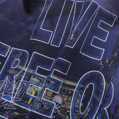 Majestik Live Free Or Die Hard Rhinestone Fleece Hoodie