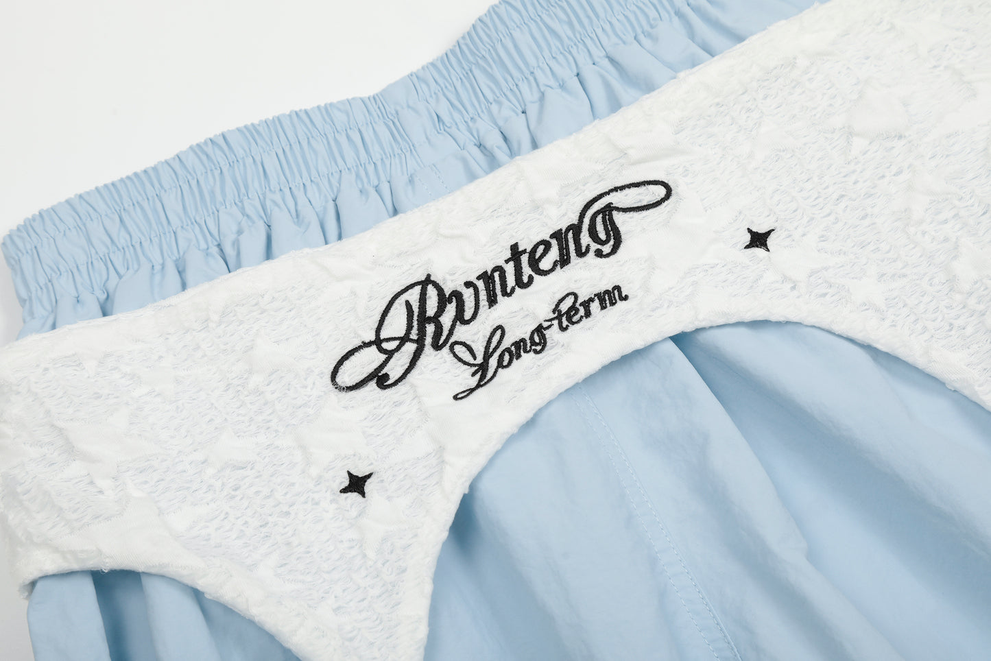 Women's Rvnteng Long-term Star Embroidery Waistband Cargo Balloon Wide Leg Pants Elastic Waist Y2K Streetwear Trousers