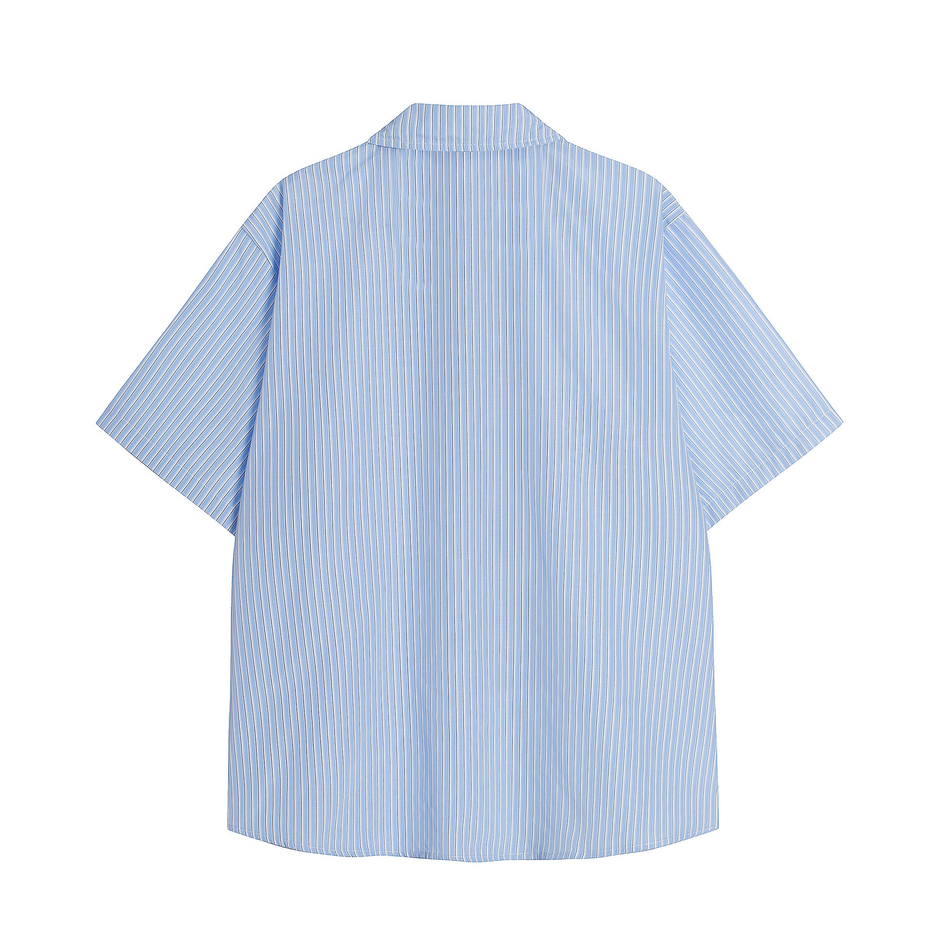 Ruffle front stripe shirt light blue - with matching pants