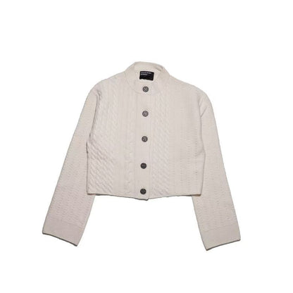 Cable-Knit Cropped Cardigan