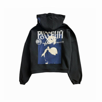 Lenin's Nap Time Assemblage Zip Hoodie - Washed Black