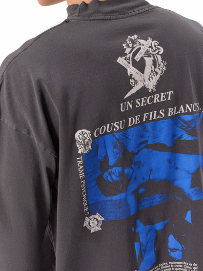 Enfants Riches Deprimes ERD Un Secret Fils Blancs Long Sleeve Tee Washed Klein Blue Figure Print Distressed Vintage Streetwear Top | Fils Blancs