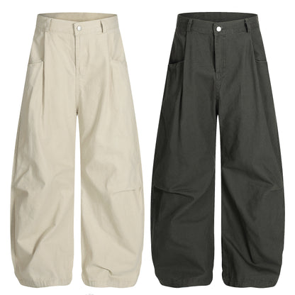 High Waist Barrel Leg Wide Pants Pleated Oversized Casual Streetwear Y2K Balloon Trousers | Cloud Barrel