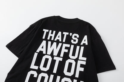 Bold Block Letter Graphic Tee Slogan Print Oversized Black Cotton Streetwear Casual Summer T-Shirt | Block Dose
