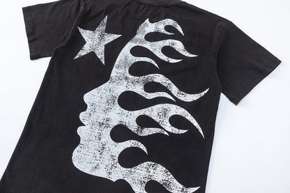 Oversized Short Sleeve Graphic Tee Dropped Shoulder Streetwear Summer Casual T-Shirt | Pulse Wash