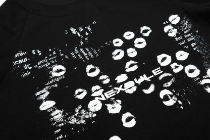 Nexoule Lip Print Graphic Tee Oversized Short Sleeve Streetwear Y2K Vintage Grunge Summer T-Shirt | Lip Riot