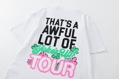 Pop Art Graphic Print Tee Pink Cartoon Oversized White Cotton Streetwear Casual Summer T-Shirt | Pink Pop