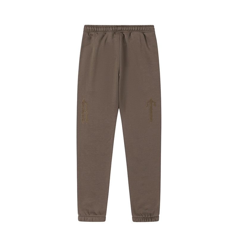Brown Trapstar graphic pullover hoodie and joggers tracksuit set with drawstrings and elastic waist - view 3