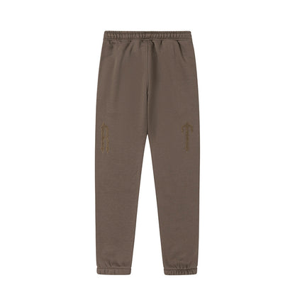 Trapstar Brown Graphic Hoodie and Joggers Tracksuit Set, Two Piece Streetwear Outfit