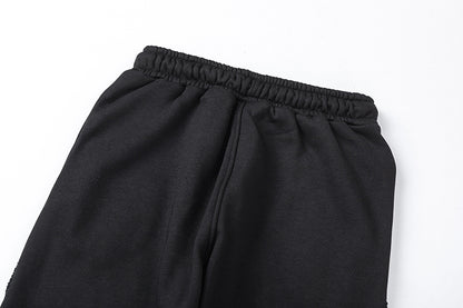 Solid Black Knit Two-Piece Set Casual Loose Pullover Top Wide Leg Pants Matching Outfit Cozy Loungewear Streetwear Co-ord Set | Onyx Set
