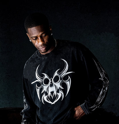 Roach Distressed Longsleeve - Washed Black