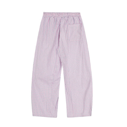 Women's RVNTE OG Oval Logo Plaid Print Cargo Wide Leg Pants Elastic Drawstring Waist Y2K Streetwear Trousers