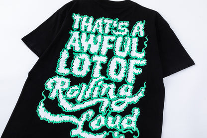 Oversized Short Sleeve Graphic Tee Dropped Shoulder Streetwear Summer Casual T-Shirt | Haze Sip