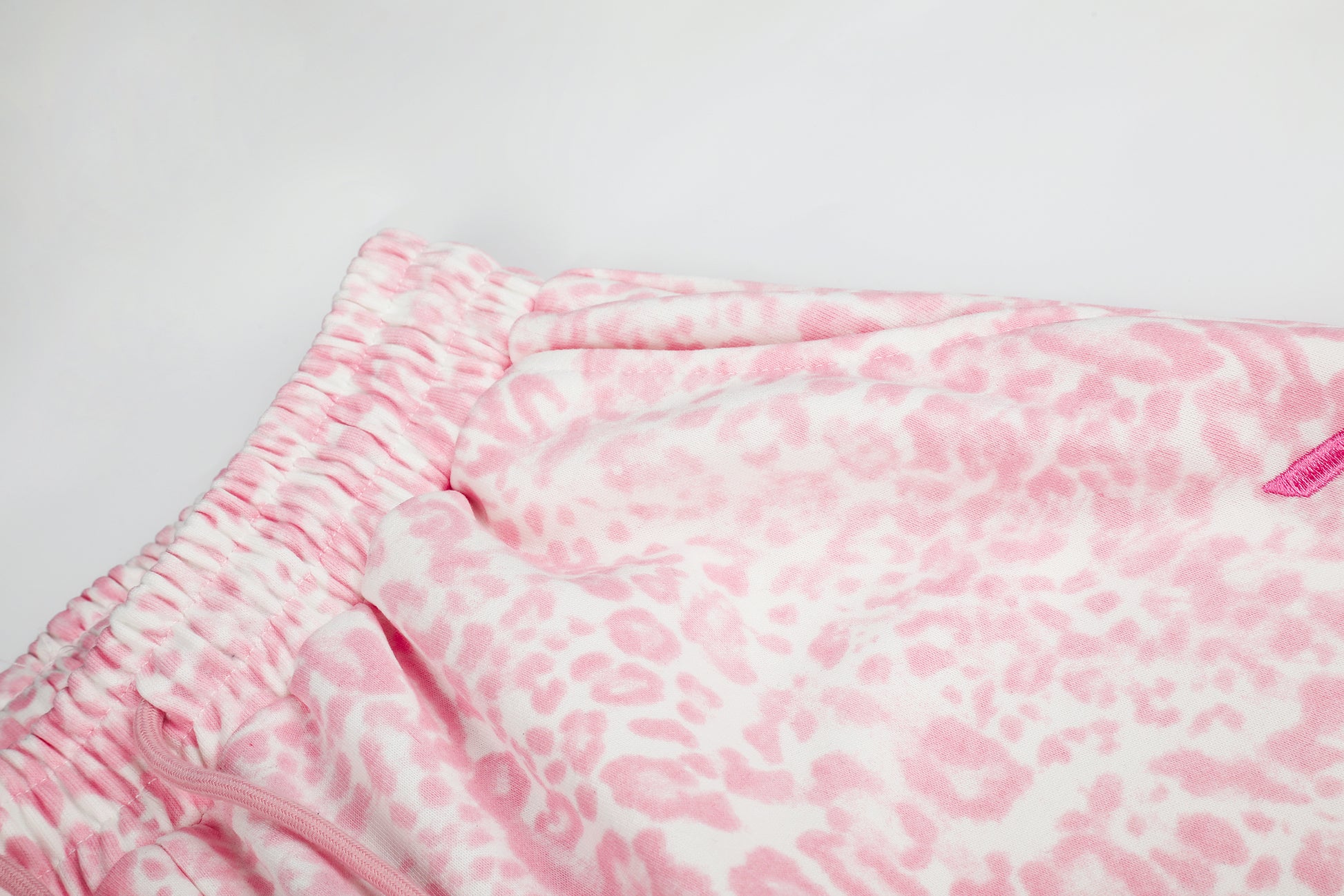 Women's Pink Leopard Wide Leg Pants - Hip Detail