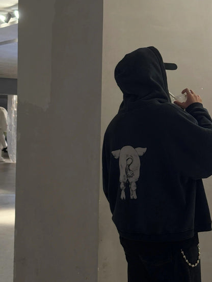 Pig Allen Jackson Assemblage Zip-Up Hoodie - Faded Black
