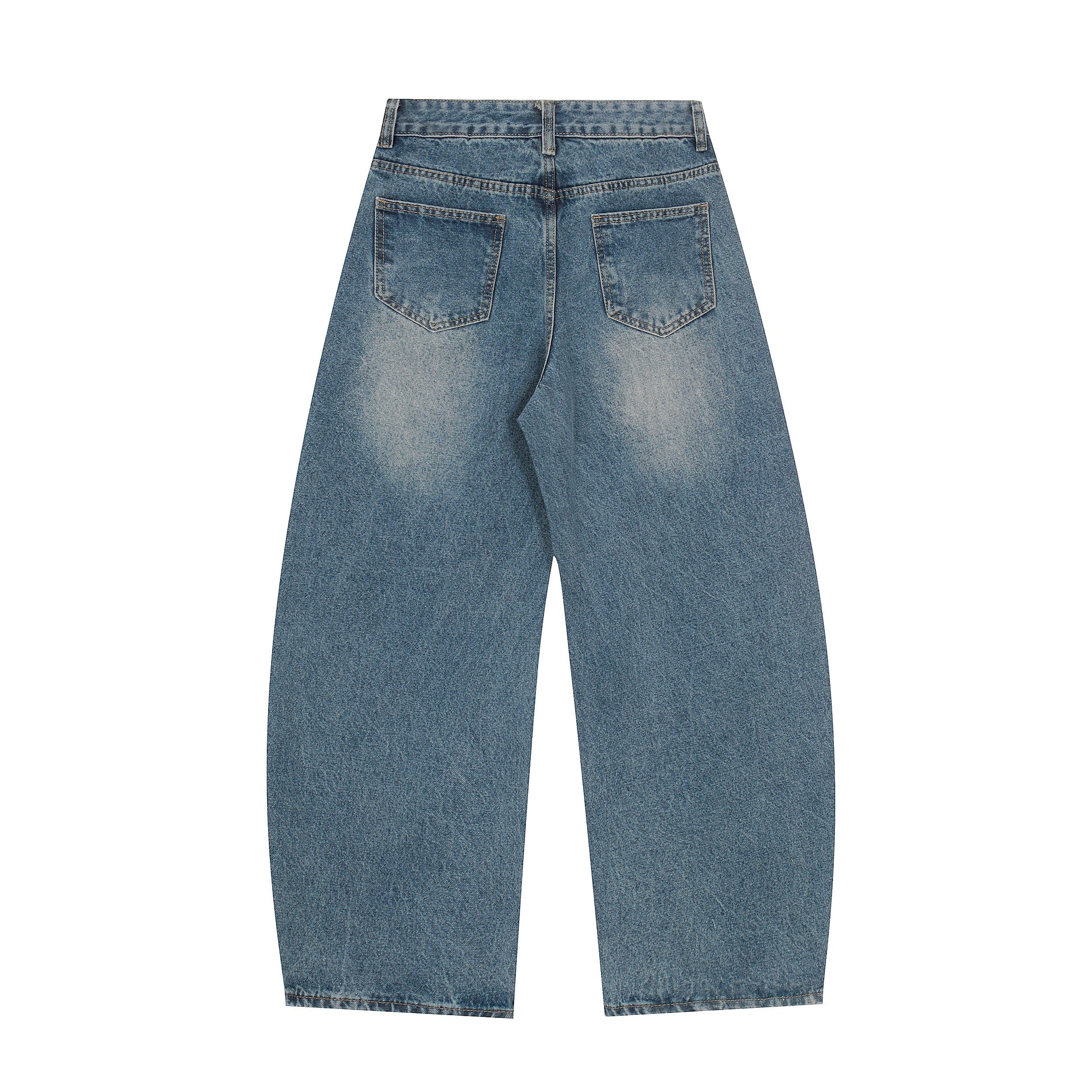 Severs Graffiti Rivet Side Seam Wide Leg Jeans - Light Blue Back