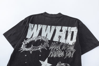Oversized Short Sleeve Graphic Tee Dropped Shoulder Streetwear Summer Casual T-Shirt | Haze Drop