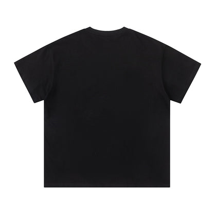 Black and Yellow Graphic Print Crewneck Short Sleeve Streetwear T-Shirt