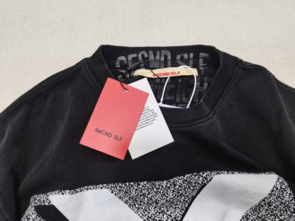 SECND SLF Xtreme Sport X Gravel Print Front Back Graphic Tee Washed Oversized Boxy Streetwear Unisex | Xtreme X