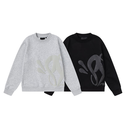 Graphic Print Sweatshirt Two-Piece Set Casual Loose Pullover Top Jogger Pants Matching Outfit Streetwear Co-ord Set | Ink Set