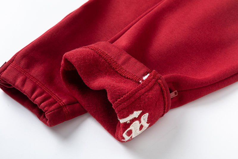 Red Trapstar zip hoodie and joggers tracksuit set with embroidered chest logo - view 4