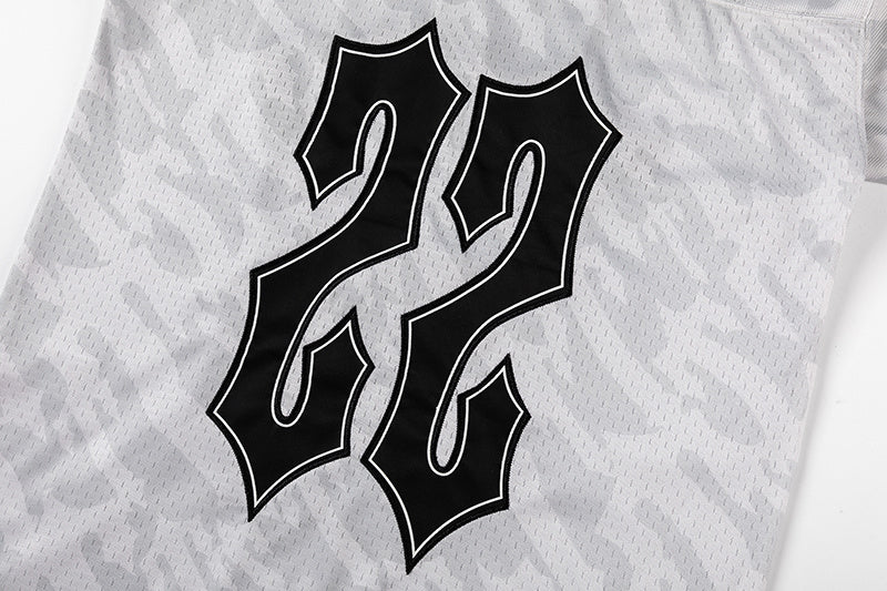 Mitchell & Ness black and gray camo NFL jersey with TRAPSTAR graphic and number 22 - view 4