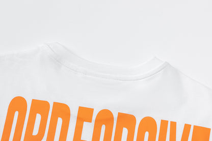 SATTAK Unisex Graphic T-Shirt, Crew Neck Streetwear Tee with Orange Print