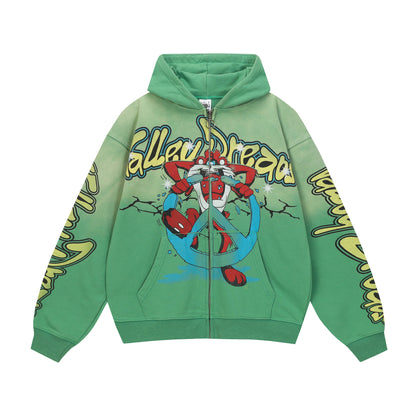 Taz Zip Up Hoodie (Green)