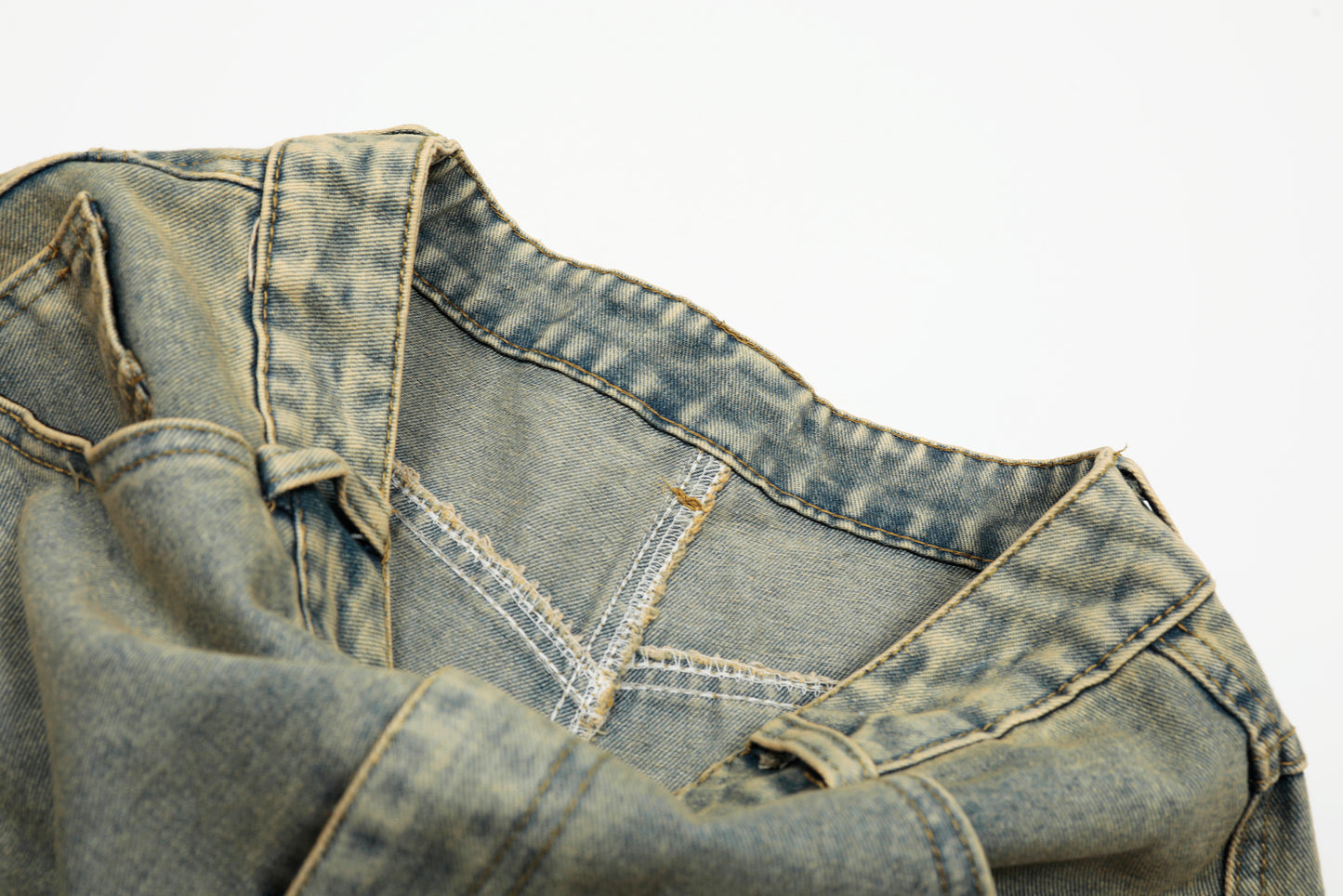 Women's Multicolor Plaid Patchwork Wide Leg Denim Shorts High Waist Y2K Vintage Wash Baggy Jean Shorts