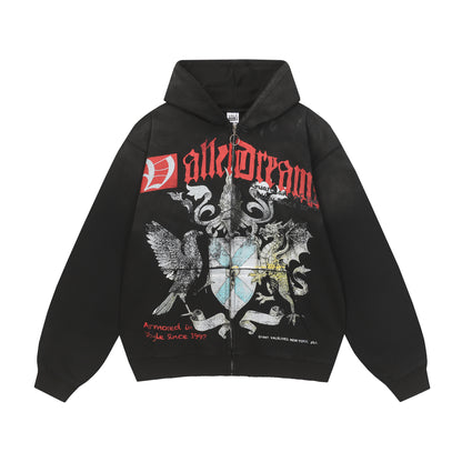 Vendetta Zip Up Hoodie (Black / Red)