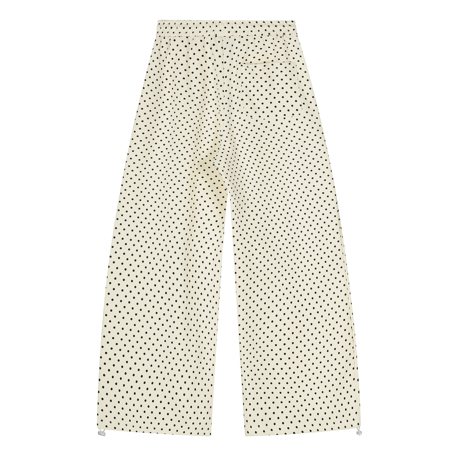 Polka Dot Cat Whisker Wide Leg Pants - Apricot with Charm Front
