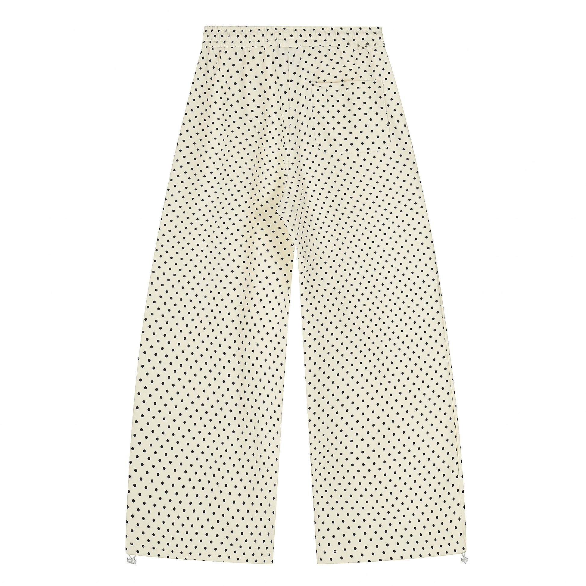 Polka Dot Cat Whisker Wide Leg Pants - Apricot with Charm Front