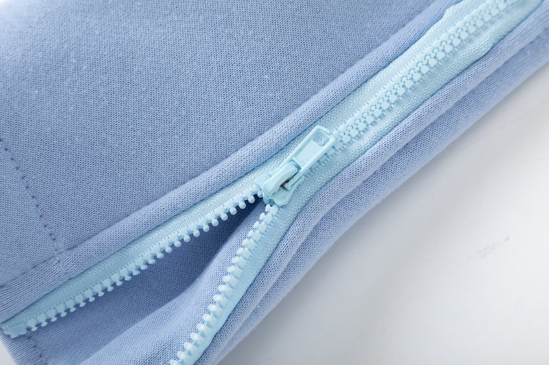 Light blue Trapstar graphic hoodie and matching joggers tracksuit set with drawstrings and zip hems - view 4