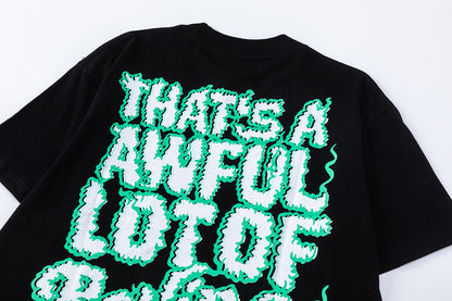 Oversized Short Sleeve Graphic Tee Dropped Shoulder Streetwear Summer Casual T-Shirt | Haze Sip