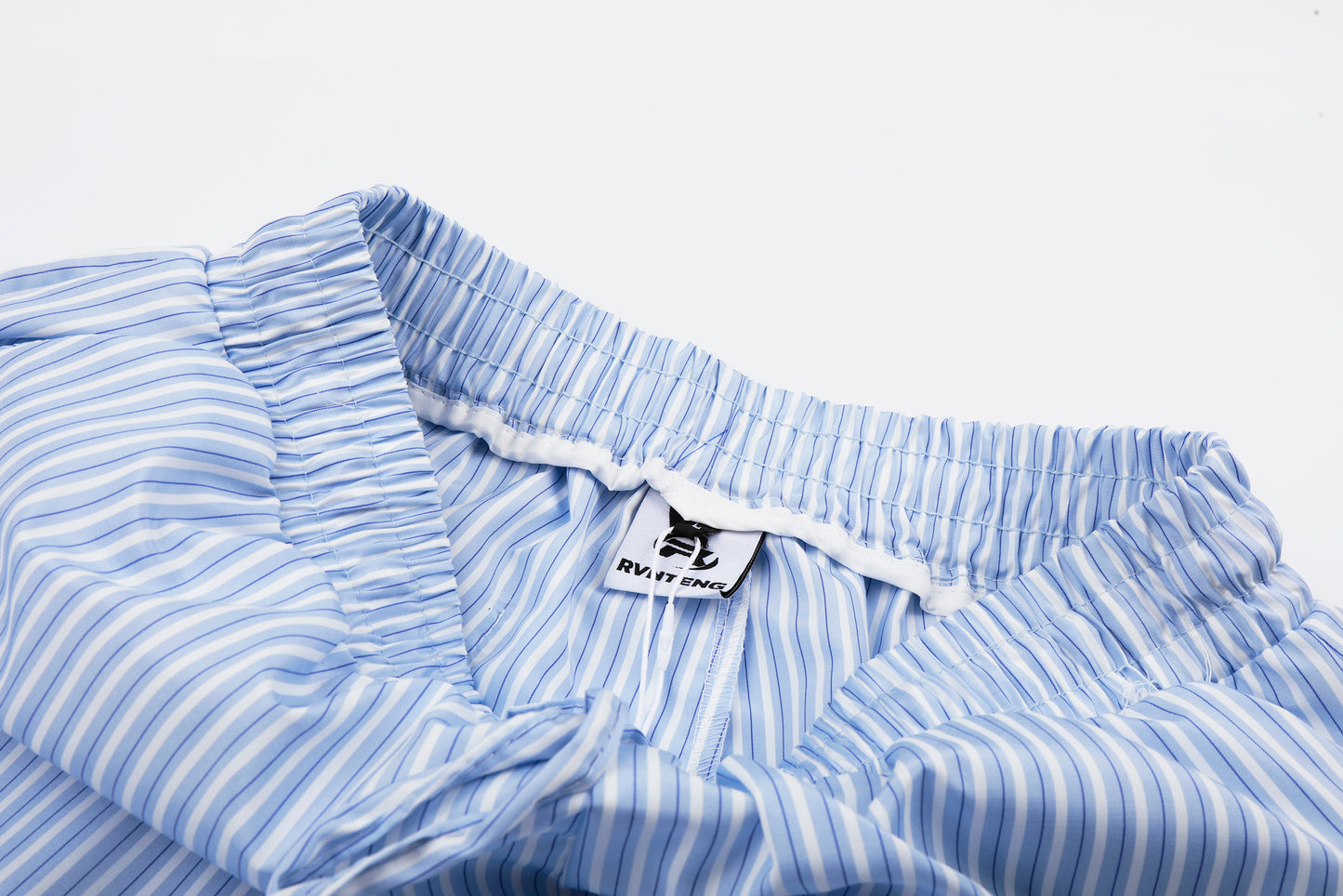 Women's Cartoon Embroidery Pinstripe Elastic Waist Balloon Wide Leg Pants High Waist Casual Summer Trousers