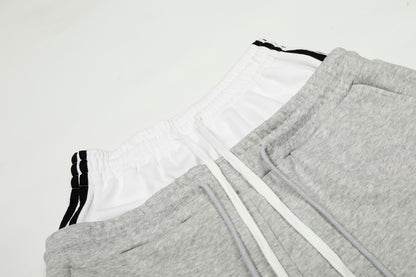 SER Number 9 Flag Embroidery Contrast Waistband Wide Leg Sweatpants Drawstring Metal Ring Hem Y2K