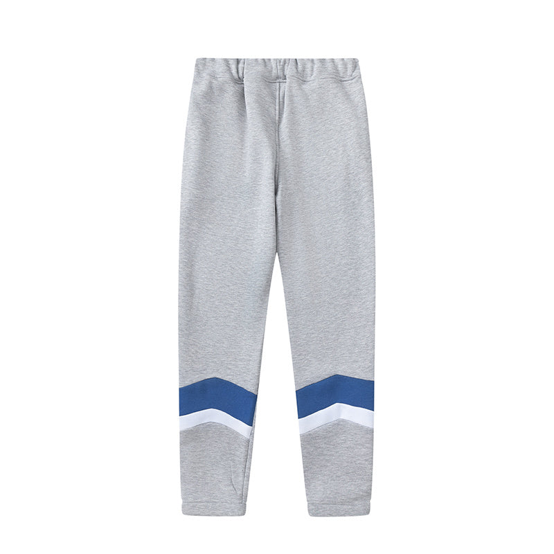 Blue, gray, and white chevron hoodie with matching joggers tracksuit set - view 4