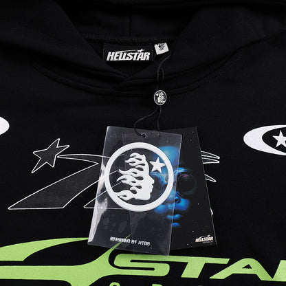 Hellstar Sports Lime Green Runner Graphic Hoodie 'Black'