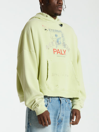 Paly Hollywood FW25 Hoodie Eternal Return Distressed Washed Heavyweight Cotton Oversized Pullover Streetwear Sweatshirt | Eternal Paly