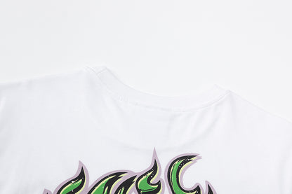 Unisex White Graphic T-Shirt, Crew Neck Streetwear Tee with Back Print