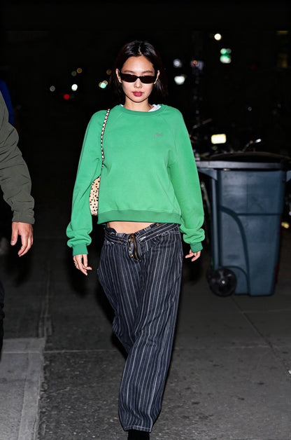 Electric Green Raglan Crewneck