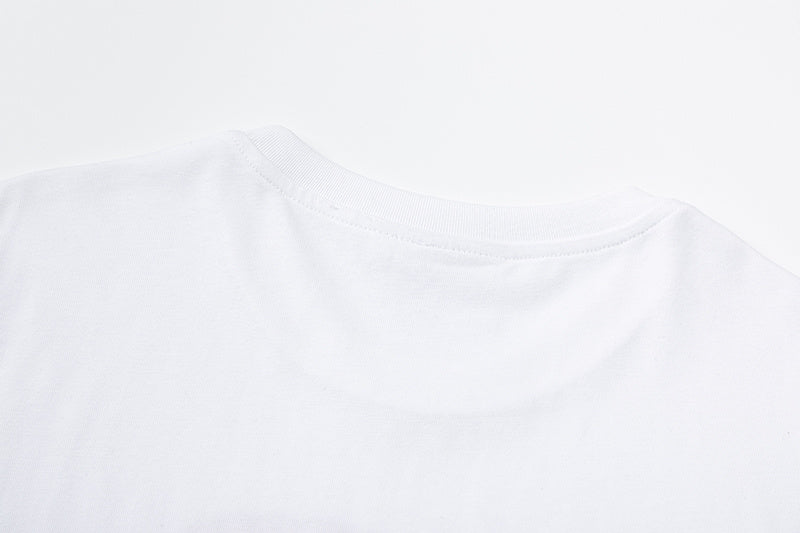 Black short sleeve crew neck T-shirt with light blue graffiti-style chest graphic - view 4