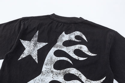 Oversized Short Sleeve Graphic Tee Dropped Shoulder Streetwear Summer Casual T-Shirt | Pulse Wash